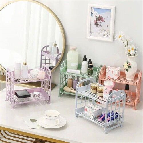 Hot Sale Double Layered Desktop Storage Rack Foldable
