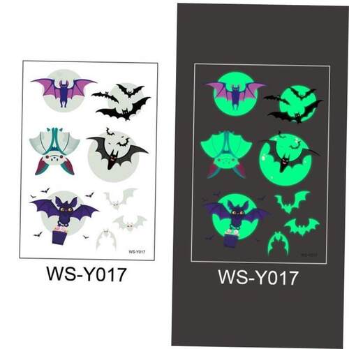 1pc Halloween Tattoo Stickers Luminous Temporary Waterproof
