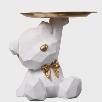 Resin Geometric Bear Storage Tray Cute Bear Storage Tray
