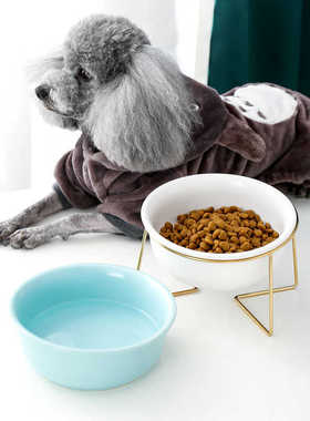 Cat Bowl Slanted Mouth Tilting Ceramic Pet Bowl Cat Food Bow
