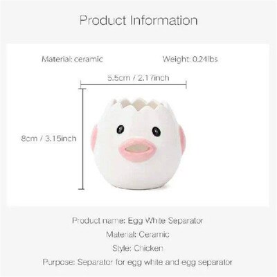 Egg White Separator Cute Chicken Ceramic Egg Yolk Protein