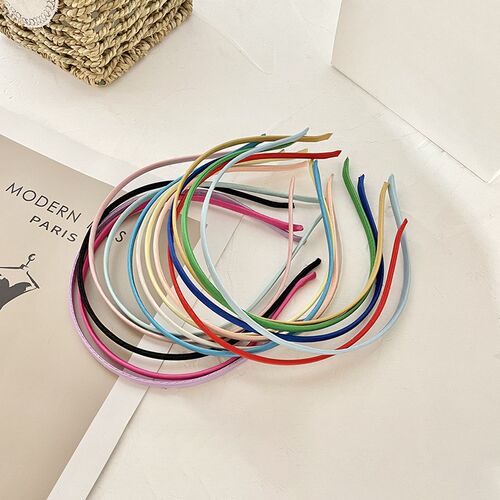 10Pcs 5mm Satin Fashion Women Kids Headbands Colorful Hair H