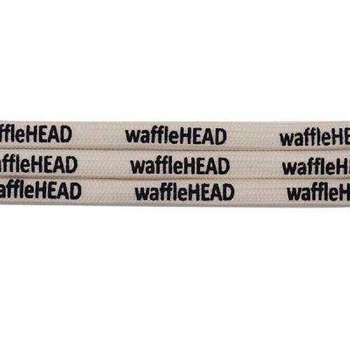 waffleHEAD 7mm Black Shoelaces 60-180cm Vintage Printing