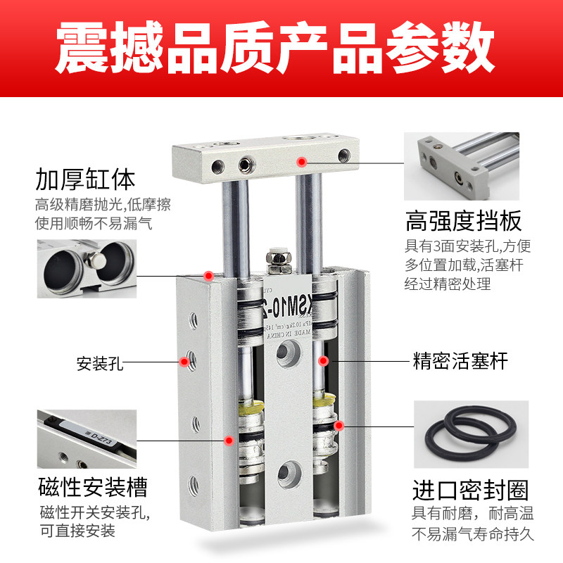 小型气动TR联轴杆气缸CXSM10//15/20//32-100---75S,标准件/零部件/工业耗材,气缸,淘宝优惠券,粉丝福利购,淘宝优惠卷