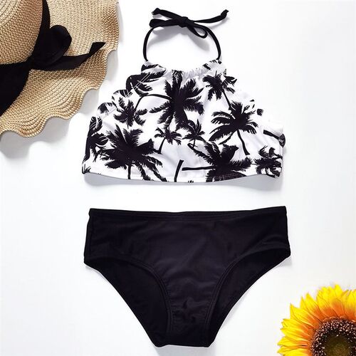 5-14 Years Girl Swimsuit Kids Palm ree Teenage Girl Bikini S