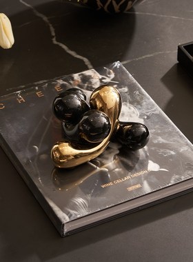 中古风样板间客厅茶几情景氛围布置装高档家居软装饰品设计