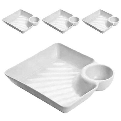 4 Pcs Food Trays Dumpling French Fries Serving Side Dish