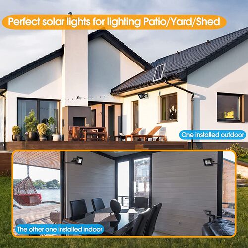 Solar Spotlight Flood Light Bright Outdoor Remote Control So