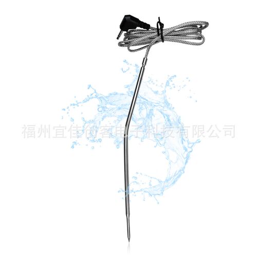 Food kitchen temperature measuring barbecue fork
