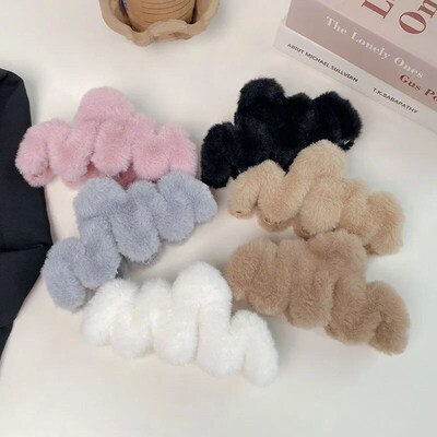 New Winter Large Size13cm Autumn New Plush Hair Clip Fluffy