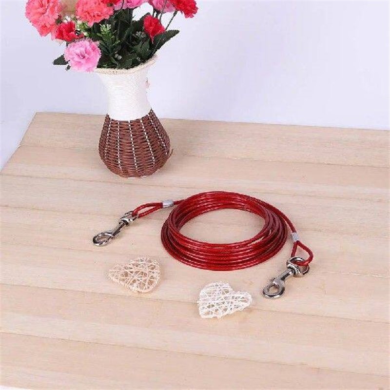 Dog Tie Out Cable Steel Wire Pet Leash Chew Proof Lead For - 实物图