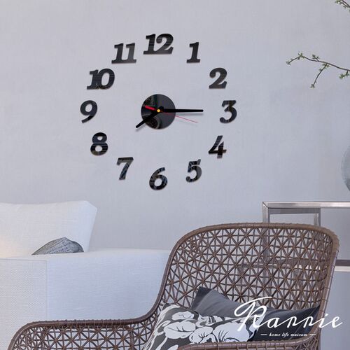 One Set DIY Creative Digital Acrylic Wall Clock Frameless Mi
