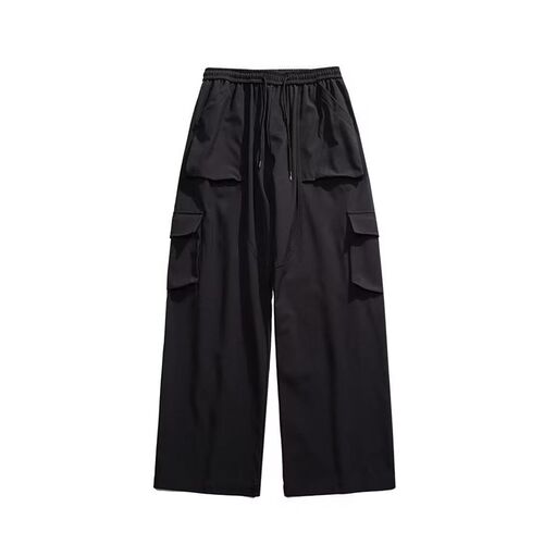 Black Workwear Casual Trousers Mens 2025 All-match Ripper H