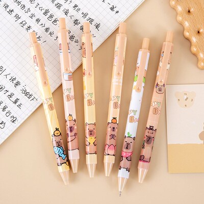 Creative Cute Capybara Clicking Black Neutral Pen Student Pr