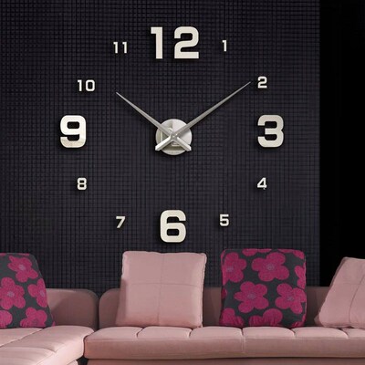 2023 Modern Wall Clocks 3D DIY Acrylic Mirror Sticker for Ho