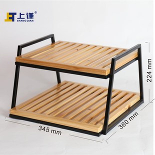 上谦两层杉木铁架糕点西饼蛋糕面包房烘焙展柜中岛柜陈列软装陈设