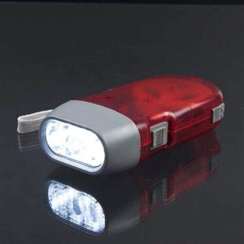 LED Hand Pressing Dynamo Crank Power Wind Up Flashlight