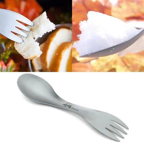 Titanium Spork Spoon Outdoor Camping Picnic Dual-purpose