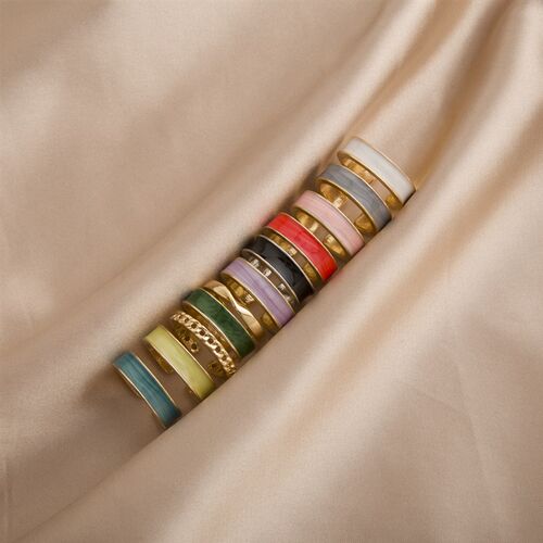 LATS  New Gothic Style Three Piece Opening Rings for Woman F