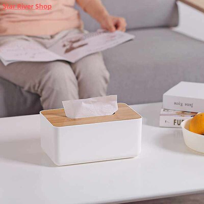 Japanese Tissue Box Wooden Cover Toilet Paper Box Solid Wood