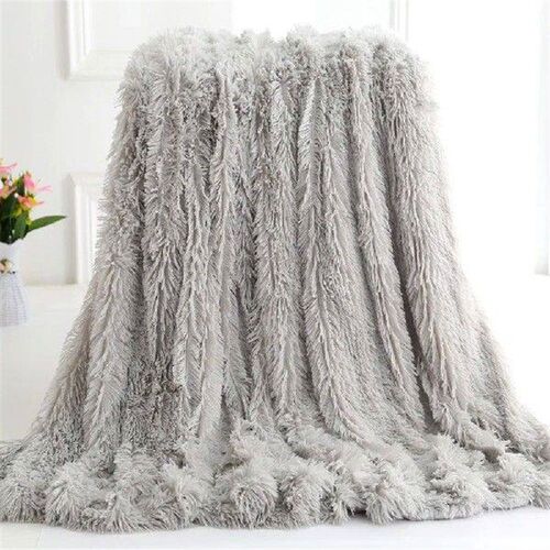 Double Layer Plush Warm Winter Throw Blanket Home Bedspread