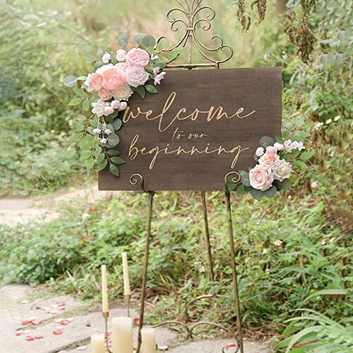 2 Pcs Artificial Wedding Arch Flowers Kit Wedding Flowers Ga