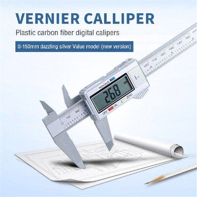 150mm 100mm Electronic Digital Caliper Carbon Fiber Dial