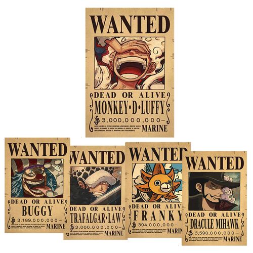 One Piece Luffy 3 Billion Bounty Wanted Posters Four Emperor