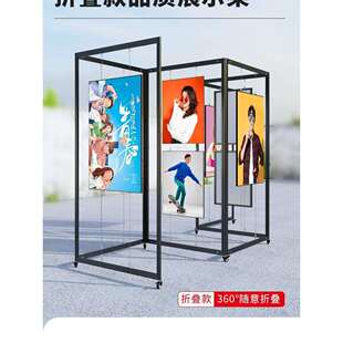 画展展板立式铝合金折叠屏风展览八棱柱美术画摄影展示架书法作品