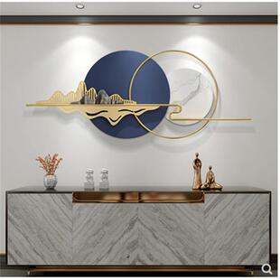 轻奢现代客厅沙发壁挂壁饰背景金属新中式装饰创意墙面装饰品挂件