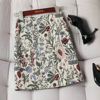 Autumn 2024 High Waist A-line Skirts Light Mature One Step S
