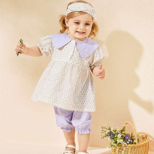 Baby Clothes Two-Piece Summer Breathable Sweet Style Floral