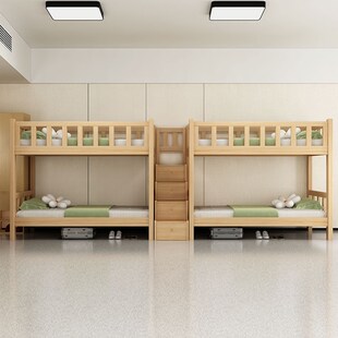 实木鹅掌楸木上下床层床两层床员工宿舍上下铺木床儿童床子母床
