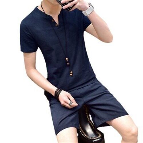 Mainly Recommend Mens Short-sleeved Shorts Suit Cotton Line