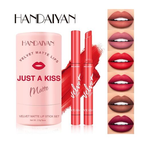 HANDAIYAN 12-Color Velvet Matte Lip Gloss Set - Liquid