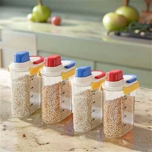 Plastic Cereal Storage Box Compact Transparent Grain