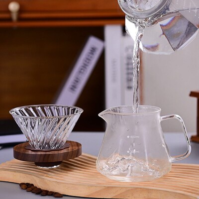 Glass ffee Filter Cup Sharing Pot Hand Brewed ffee Pot Set D