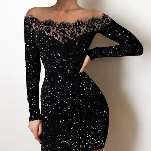 Sexy Women Elegant Cocktail Black Party Graduation Luxury