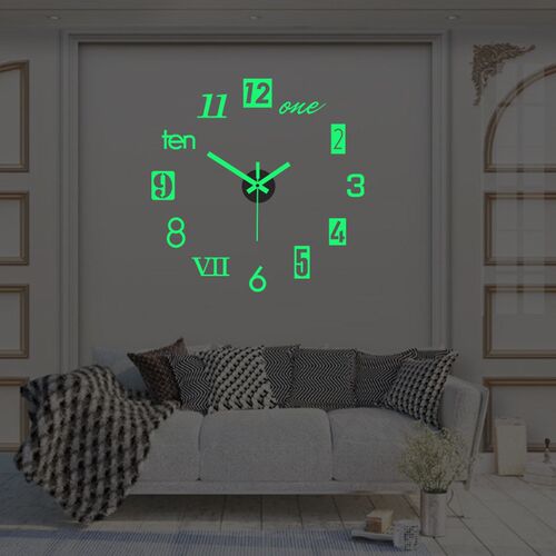 3D Luminous Wall Clock Frameless Digital Wall Clocks DIY Acr