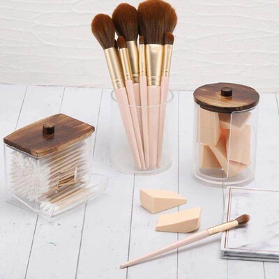 Bathroom Organizer Accessories Set Qtip Holder Storage with