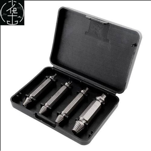 4pcs screw extractor drill bits guide set broken bolt remove