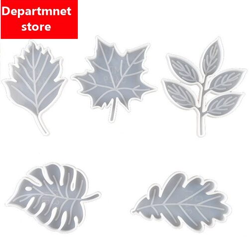 5pc Leaf Coaster Mold DIY Handmade Crystal Epoxy Mold Silico