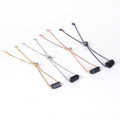 Natutal Raw Rough Black Tourmaline Beads 6mm Round Hematite