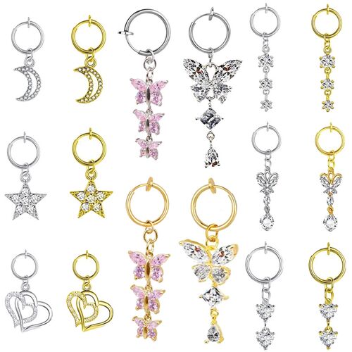 Heart Fake Belly Button Ring Fake Belly Piercing Butterfly C
