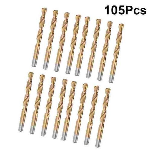 105pcs Titanium Coated Straight Shaft High Steel Drilling