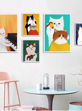 Cartoon Cat Posters And Prints  Oil Painting Wall Art Pictur