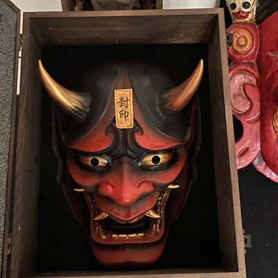 Samurai Uncle Oni Latex Mask Mascaras Halloween Cosplay Prop