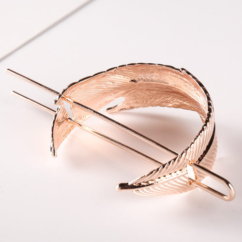 Hair s Feather Bun Cuff Leaf HairPin Set Women Unique Weddin
