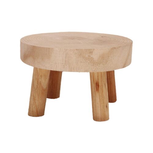 Solid Wood Round Bench Plant Stand Creativity Flower Pot Bas