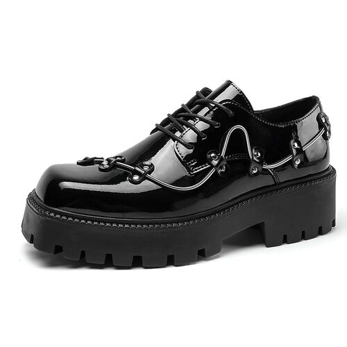 2023 New Black Brogue Shoes Men Classic Platform Oxford Dres